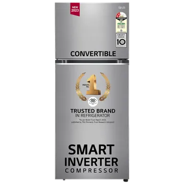 LG 398 Litres 2 Star Frost Free Double Door Convertible Refrigerator with Smart Diagnosis (GL-S422SPZY.DPZZEB, Shiny Steel)