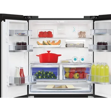 VOLTAS beko 626 Litres Frost Free Side by Side Refrigerator with Neo Frost Dual Cooling (RSB64GF, Glass Black) - Image 2